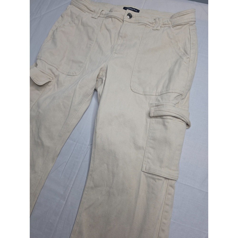 Aeropostale Cargo Pants Womens 16 Beige Cotton Stretch Flared Leg Hiking Camping - Picture 3 of 8